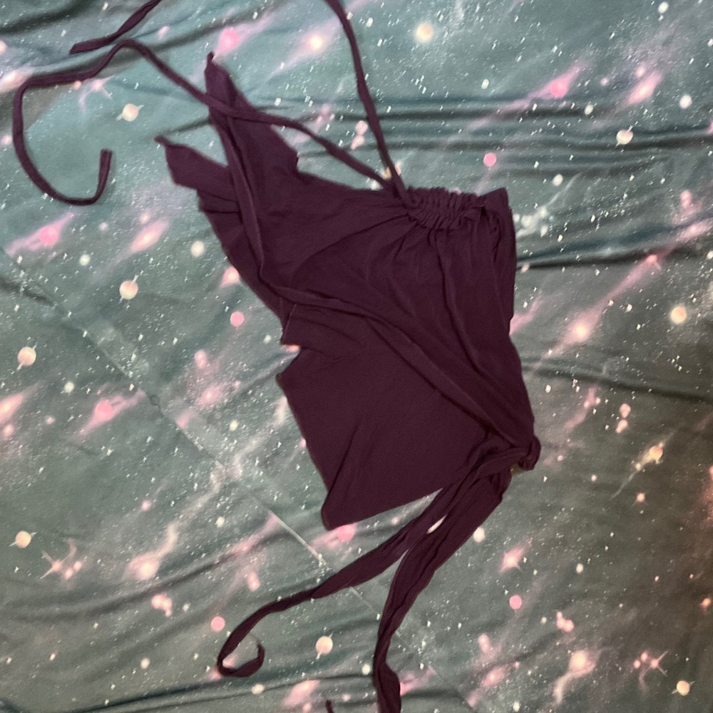 Umba festival deep plum stretch shorts with partial skirt - Picture 6 of 14